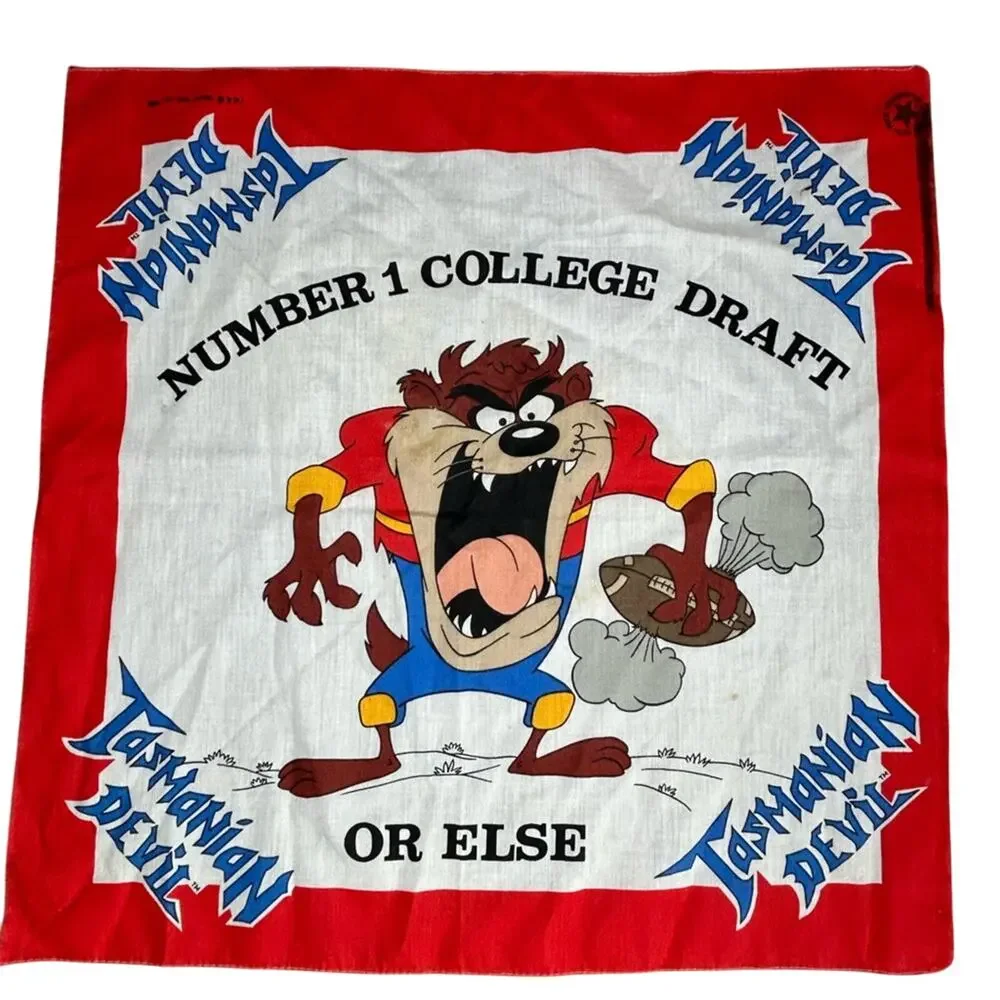 Vtg Taz 80s- college football draft- cartoon- Tasmanian devil- some damage